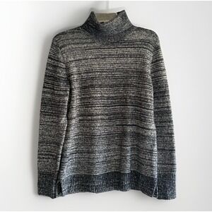 J. Crew Turtleneck Sweater Heather Navy‎ Blue Cozy Cotton Wool Space Dyed Medium